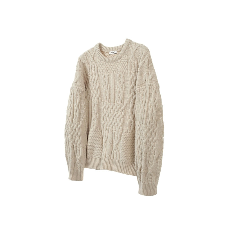 CRICLE CAGE TWISTED KNIT CREWNECK